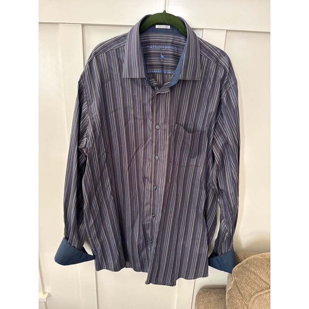 Men's Tailor Byrd Dress Shirt Long Sleeve Size XXL